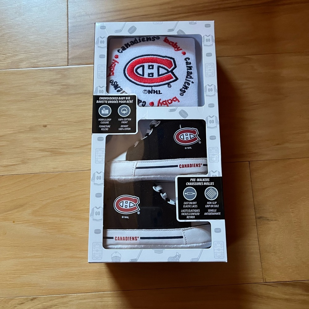 Canadiens Baby Booties and Bib Set